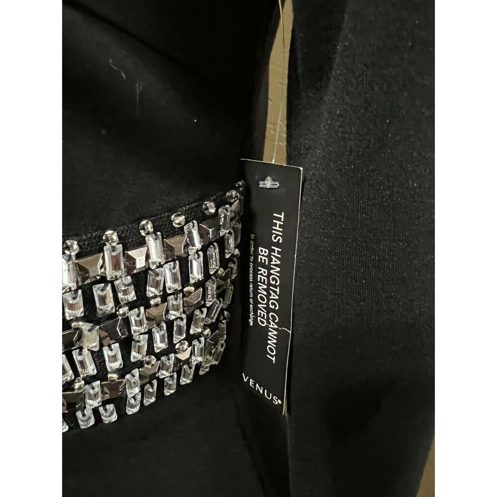 Venus Long Sleeve Embellished Little Black Dress Size 2 NWT - Picture 2 of 5